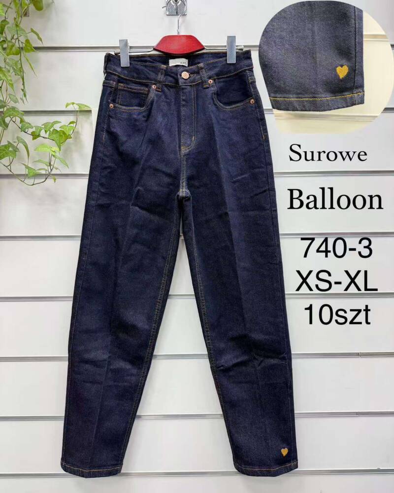 Spodnie damskie jeansy Roz XS-XL, 1 Kolor Paczka 10 szt